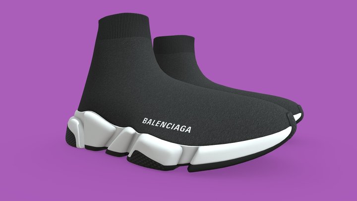 Balenciaga Speed LT sneakers Low-poly 3D model 3D Model