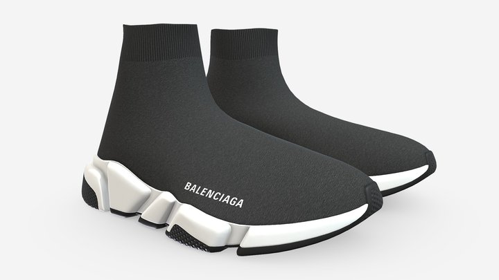 Balenciaga Speed LT sneakers Low-poly 3D model 3D Model