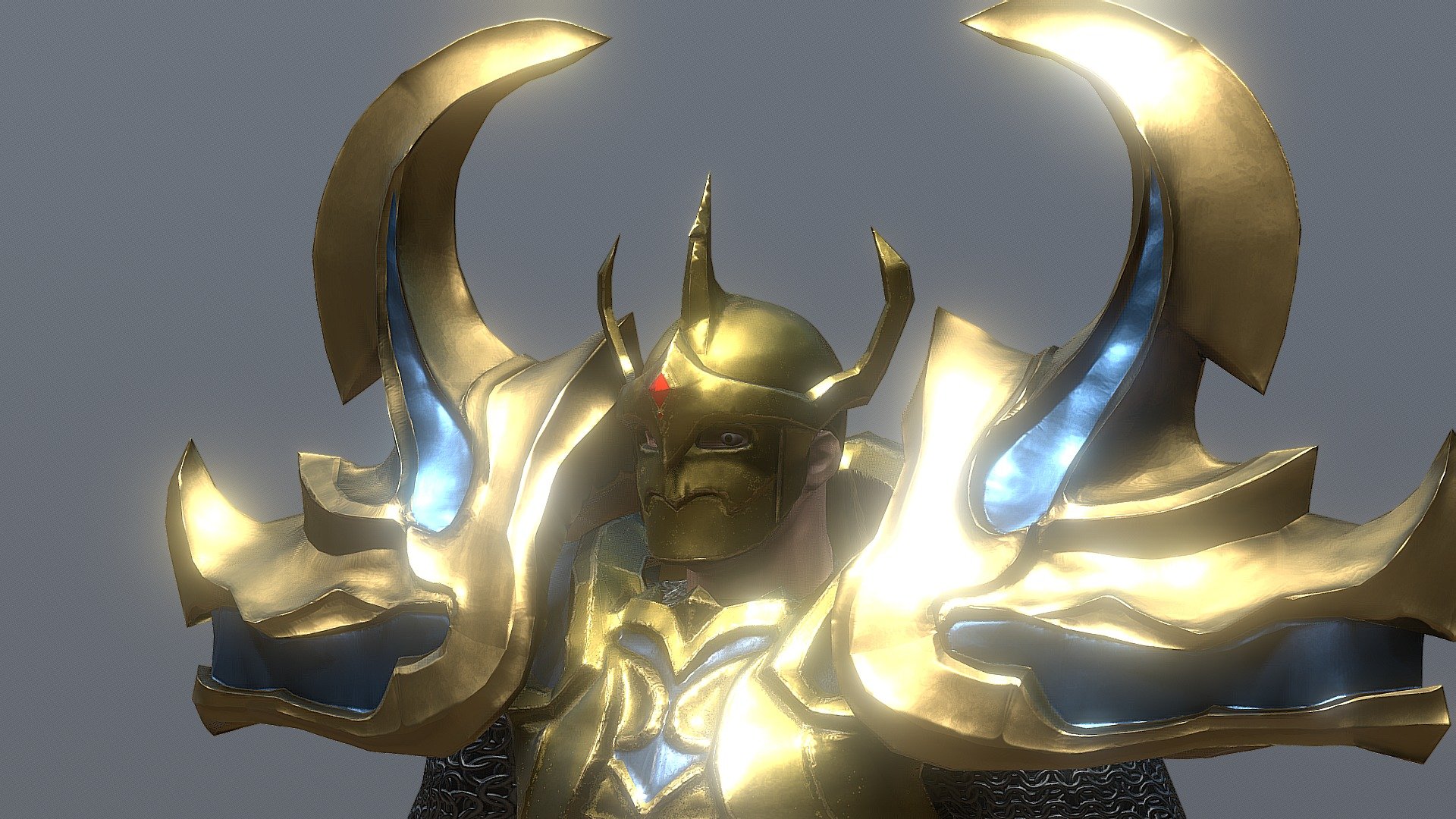 GoldenWarrior - 3D model by Bright (@hikarisekai) [301fa2d] - Sketchfab