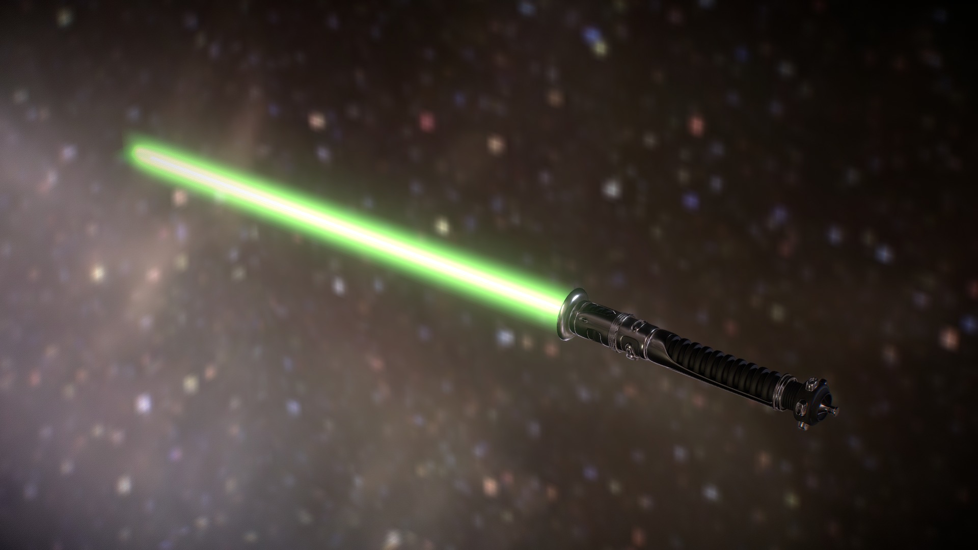3D model lightsaber - This is a 3D model of the lightsaber. The 3D model is about a green laser pointer.