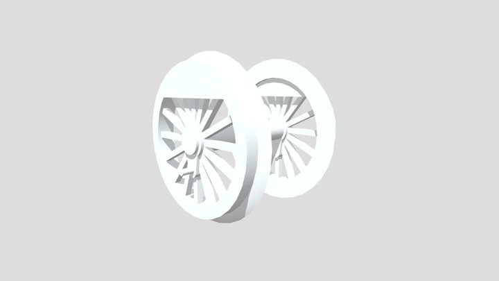 Steam train wheel 3D Model