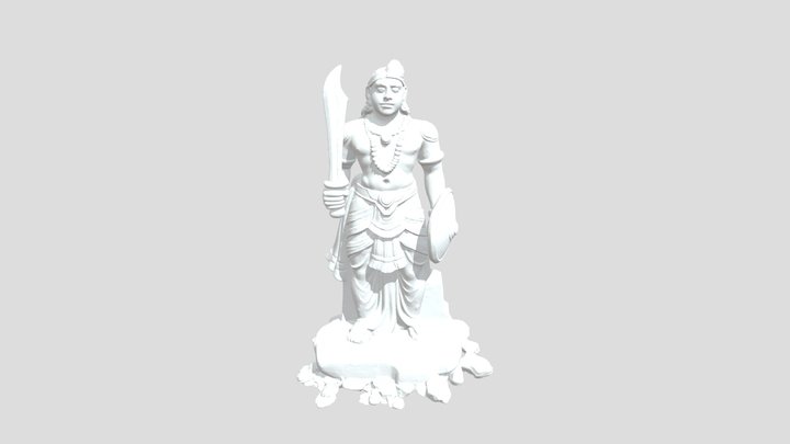 Indian Village deity God statue 2 3D Model