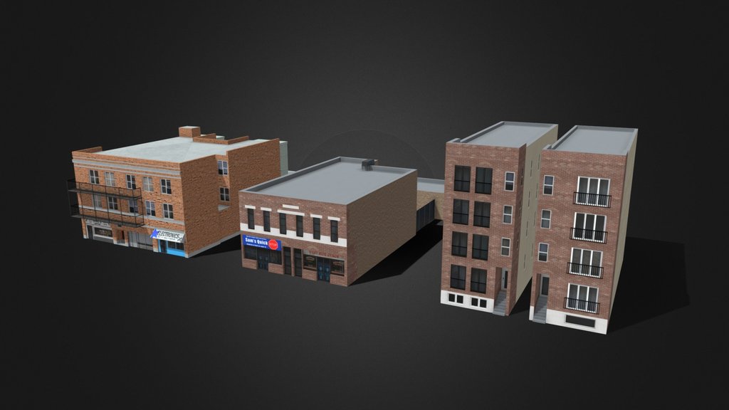 Low Poly Residential Buildings
