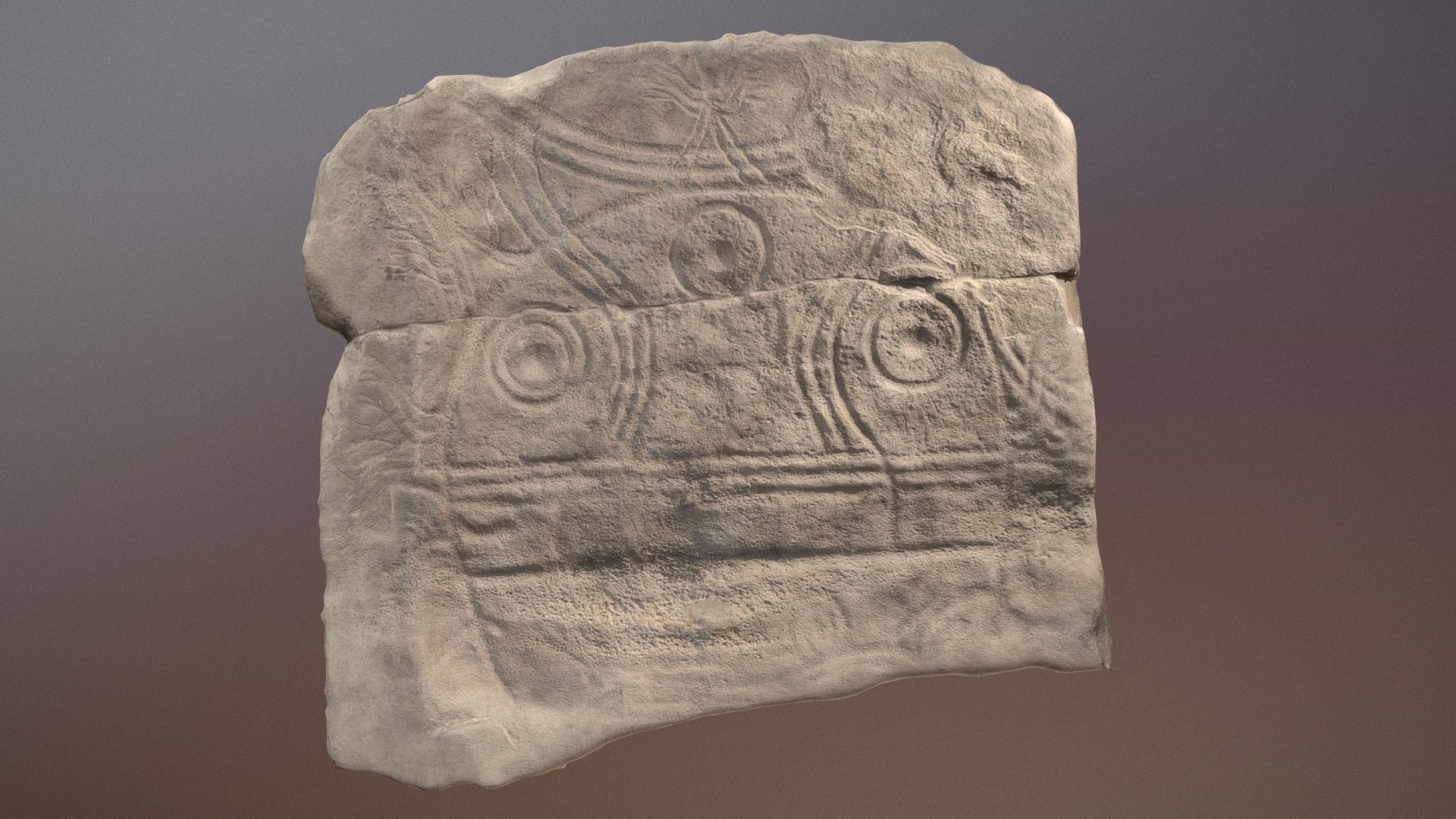 3D model Okunev stele - This is a 3D model of the Okunev stele. The 3D model is about a stone with writing on it.