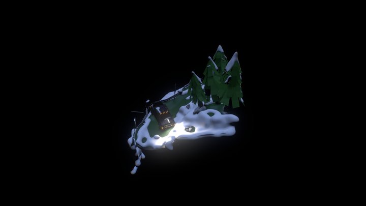 Pickup in Snowy mountains 3D Model