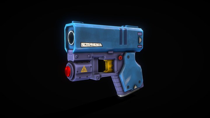 Stylized Pistol Game Ready Free Download 3D Model