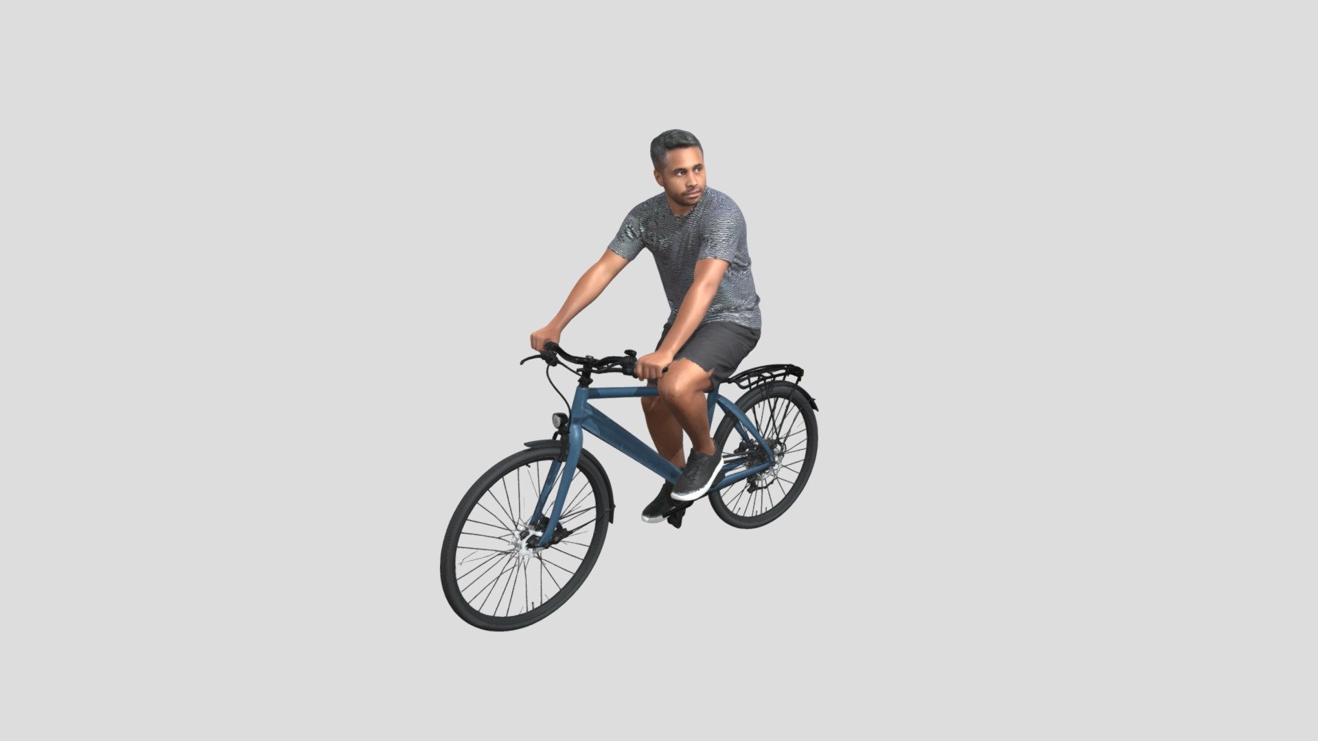 Cyclist On A Blue Bicycle - Download Free 3D model by restore50 ...