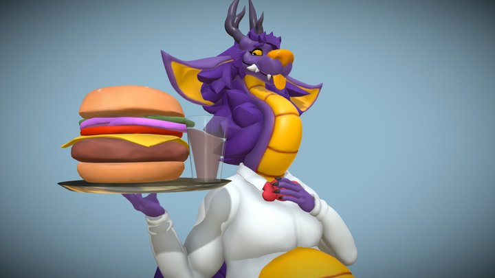 Hungry waiter 3D Model