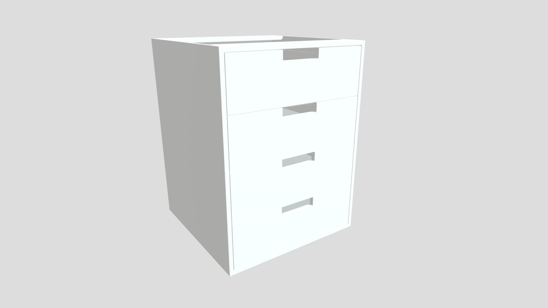 30027 - 4- Drawer Inset Kitchen Cabinet 600mm - Download Free 3D model ...