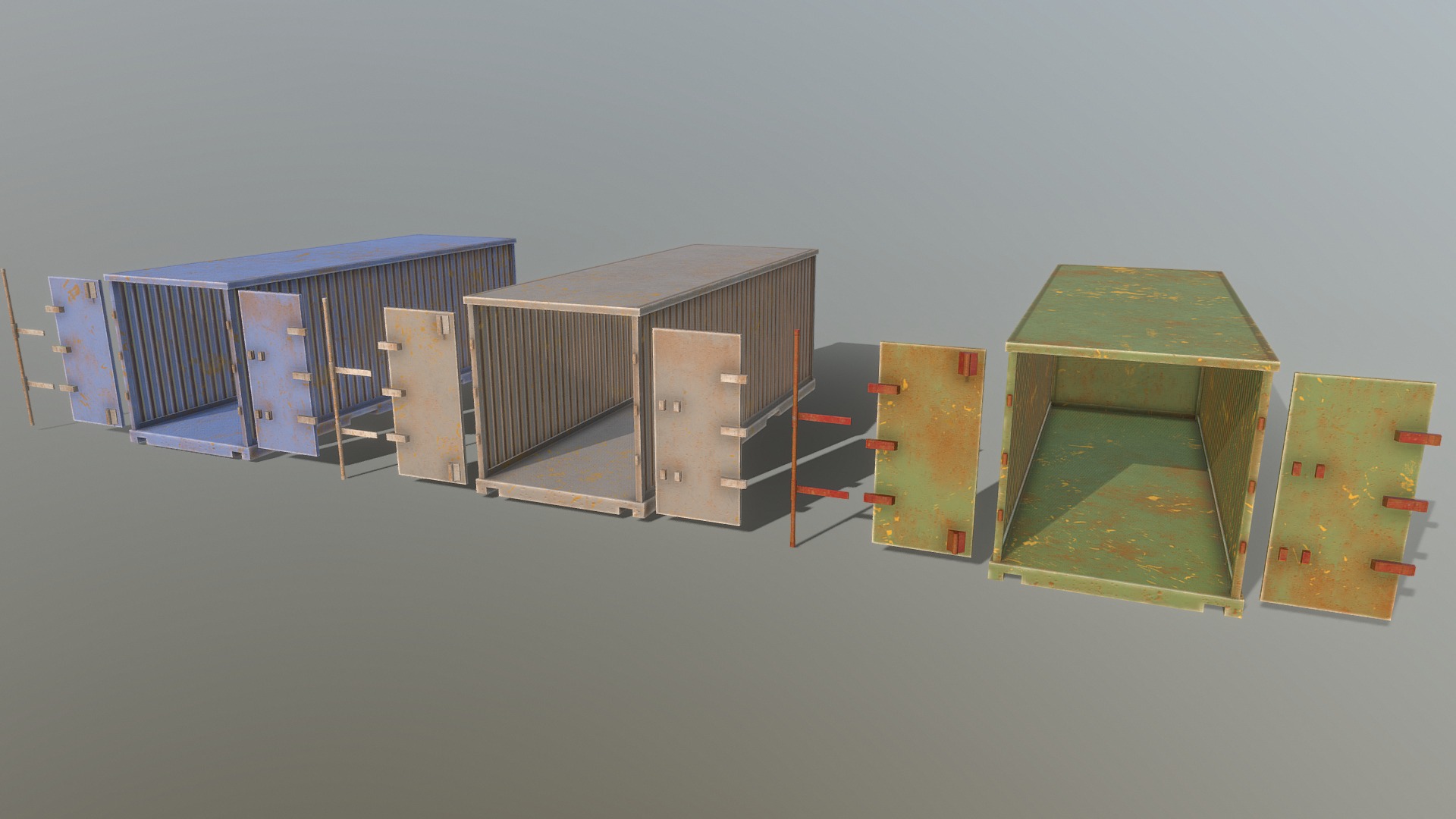 3D model HIE Cargo (3 color) - This is a 3D model of the HIE Cargo (3 color). The 3D model is about a group of buildings.