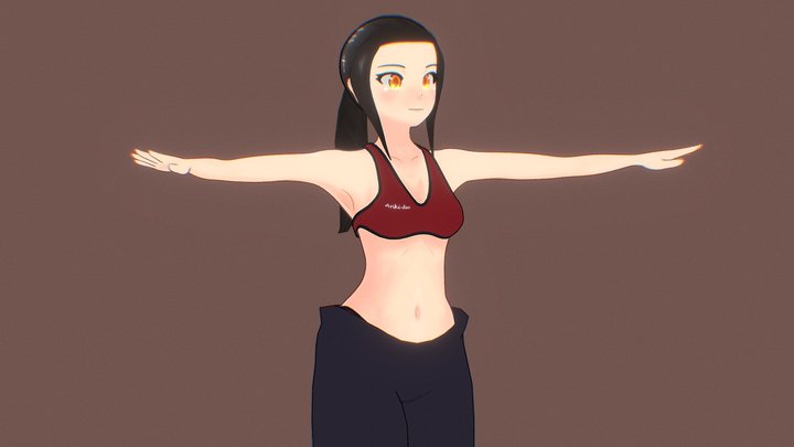 Energic Girl anki dewi - Original Character WIP 3D Model