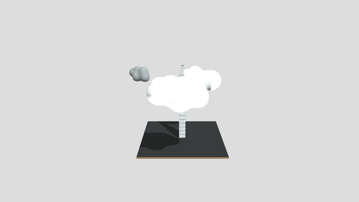 Edificio con nubes variadas. 3D Model