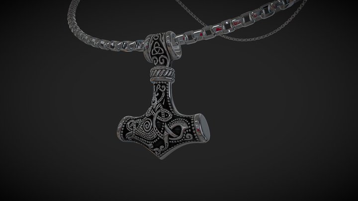 Mjolnir Necklace 3D Model