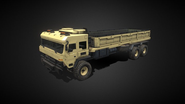 M-720 Heavy Tactical Military Cargo Truck 6x6 3D Model