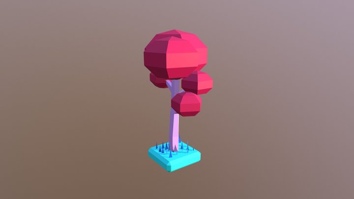 Lowpoly tree with grass lol idk 3D Model