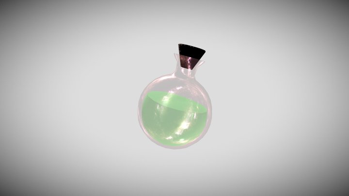 Glowing Green Potion 3D Model