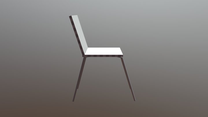 White-striped Chair 3D Model