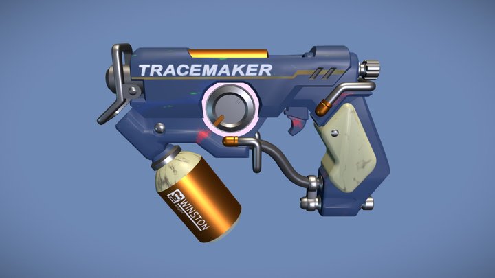 Overwatch: Tracer Graffiti weapon 3D Model