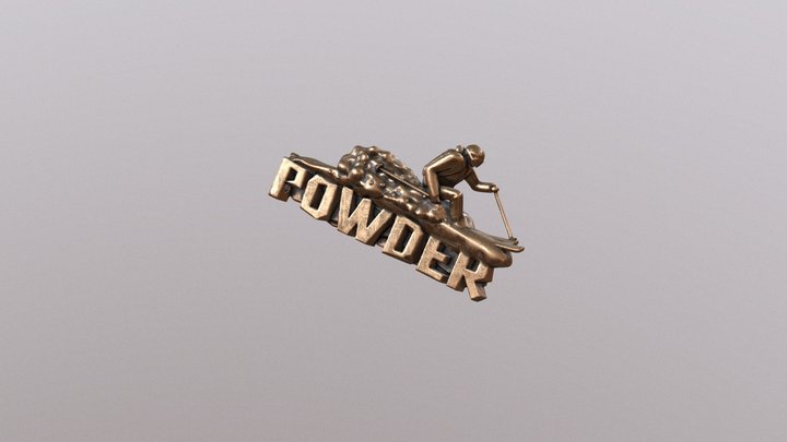 Бронзовый брелок «Powder skier» 3D Model