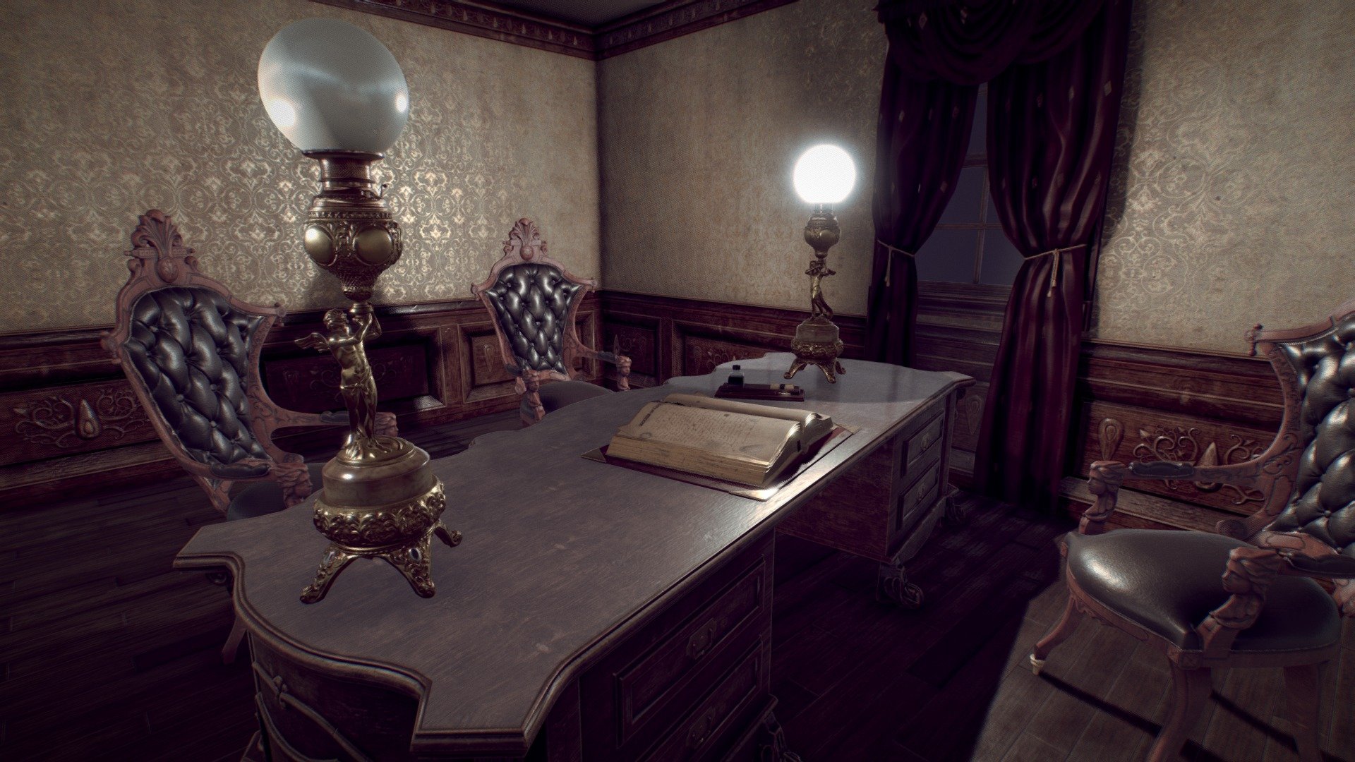 victorian living room 3d model