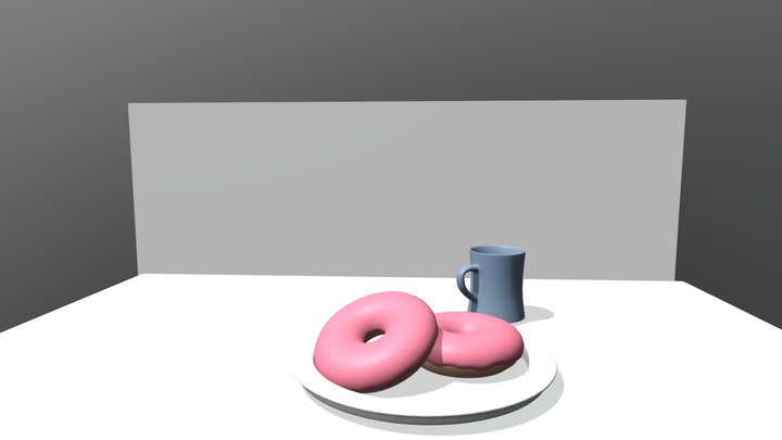 Donuts and some coffee 3D Model