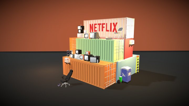 Netflix Container Junk Yard 3D Model