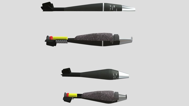 Pindad Mortar Ammo Explode Parts 3D Model
