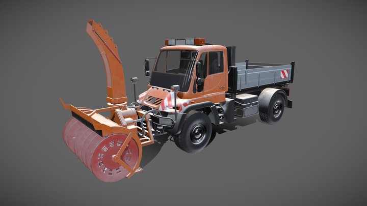 Snowplow Truck Unimog U500 3D Model