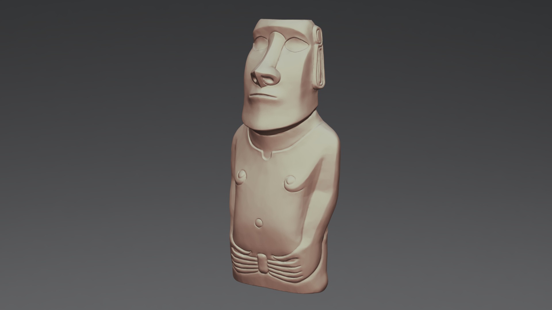 3D model Moai study V1 - This is a 3D model of the Moai study V1. The 3D model is about a statue of a person.
