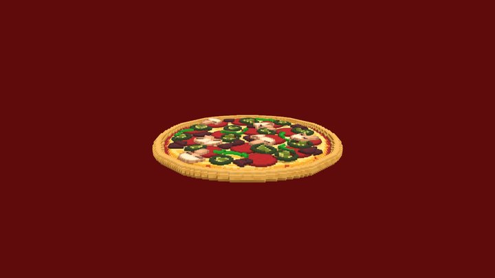 Voxel Pizza 3D Model