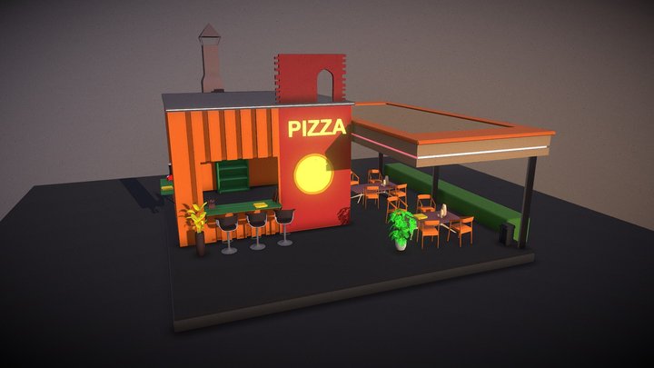 Poly Pizza Parlour 3D Model