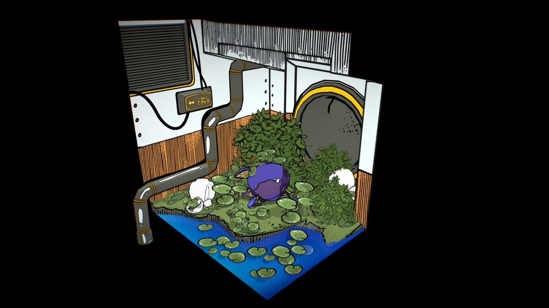 Pipe Dreams Cubicle 3D model by Botanical_Blacksmith (BotanicalBlackSmith) [304af70] Sketchfab