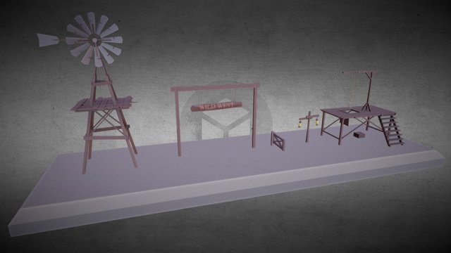 Low poly animated western models 3D Model