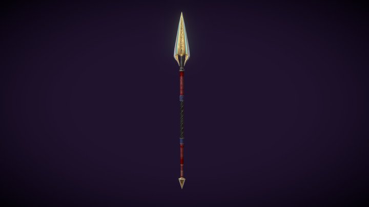 Fantasy Themed Spear 3D Model