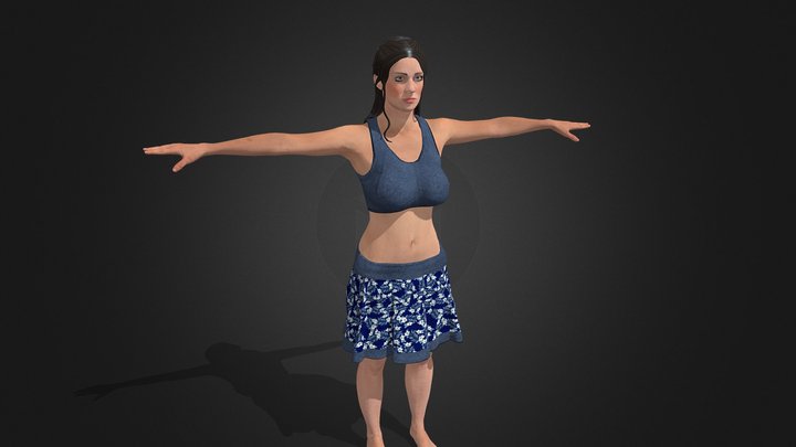 Girl in skurt 3D Model