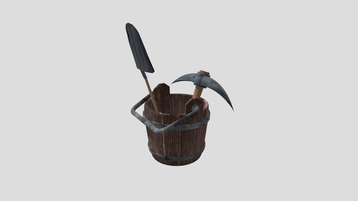 Bucket With Tools 3D Model