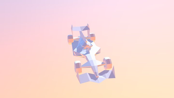 F1 race car low poly colorless 3d model 3D Model
