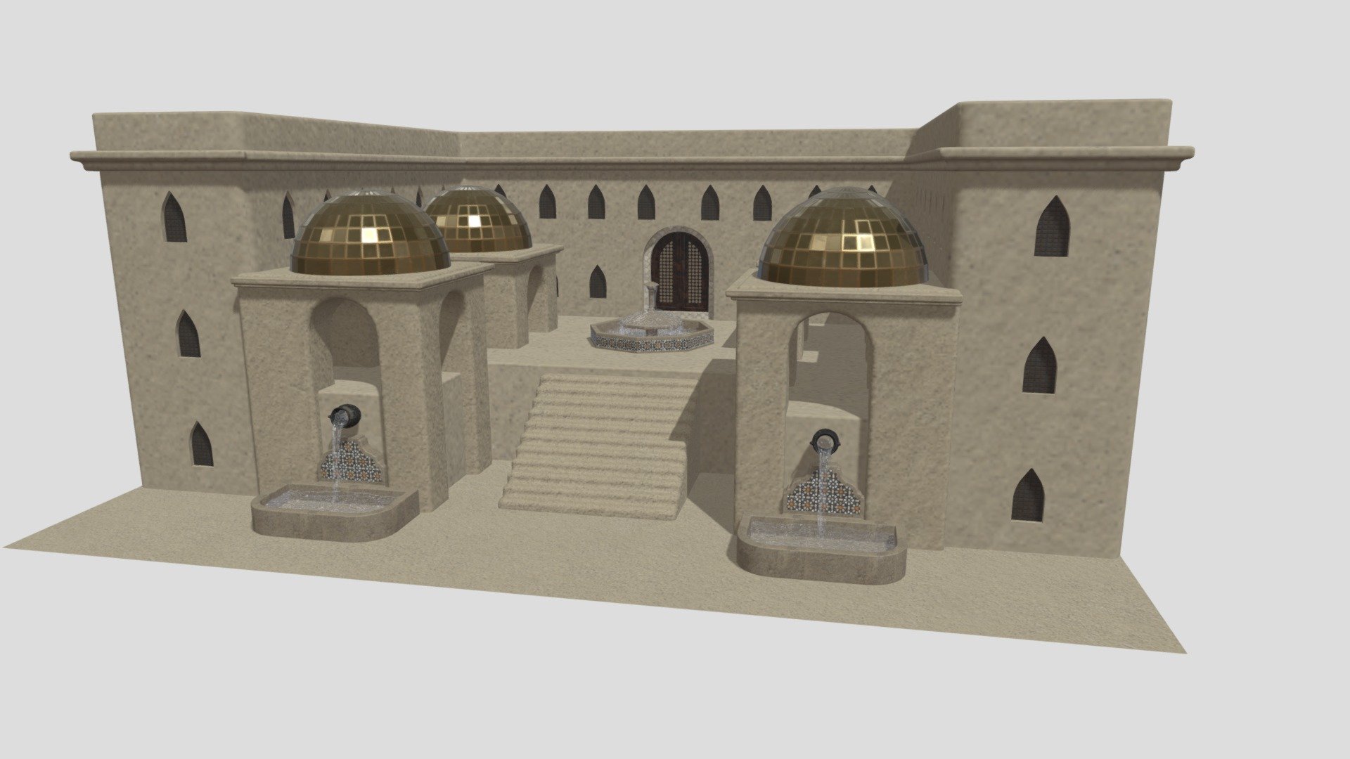 House With Courtyard - Download Free 3D model by A9908244 [305a4be ...