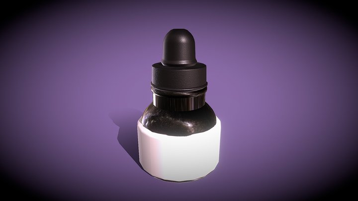 Game_Res Ink Bottle (Textured) 3D Model