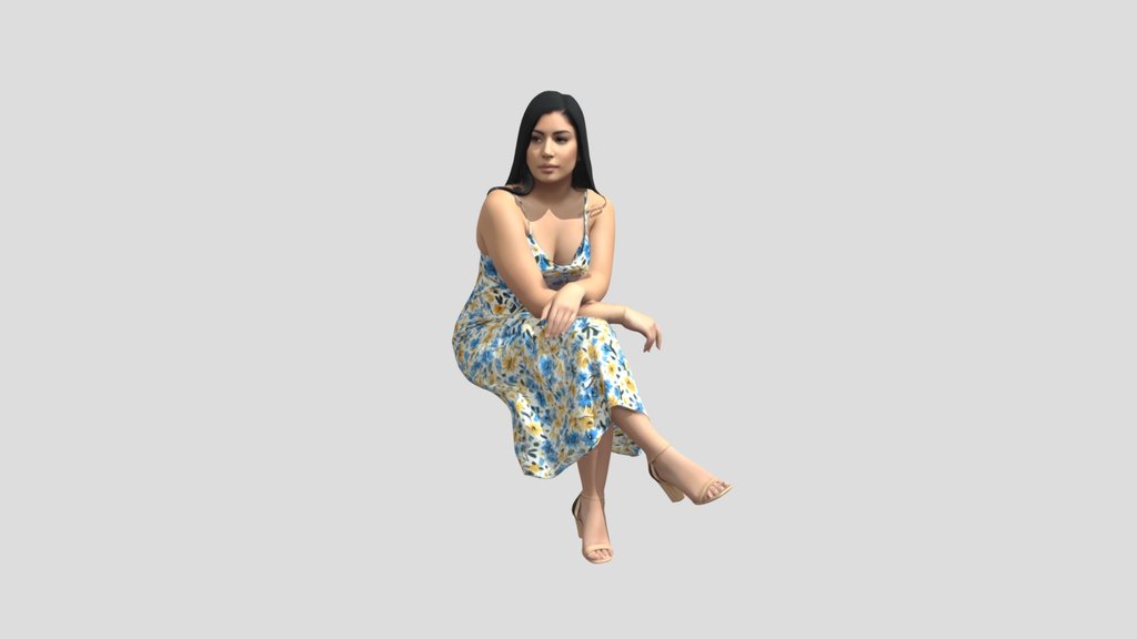 Floral Midi Dress Pose