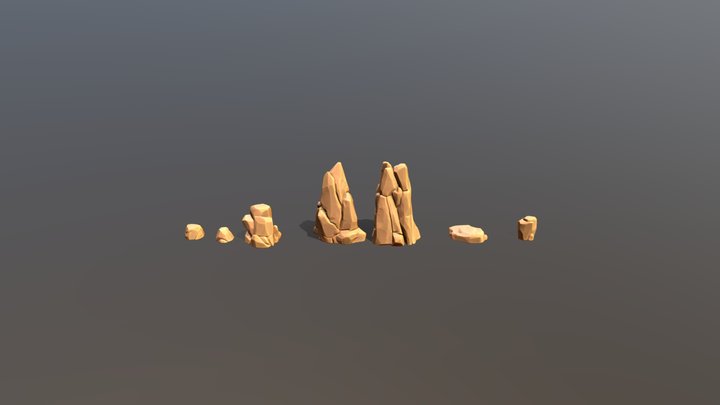 Rock Asset Game Stylize 3D Model