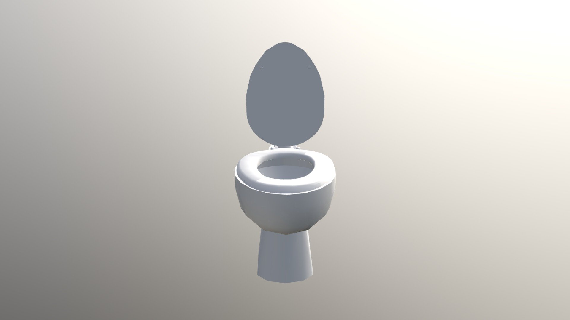 Basic toilet with seat and lid on flushometer
