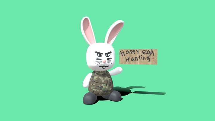 Camo Bunny 3D Model