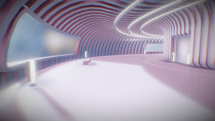VR Metaverse Spaceship Interior 05 3D Model