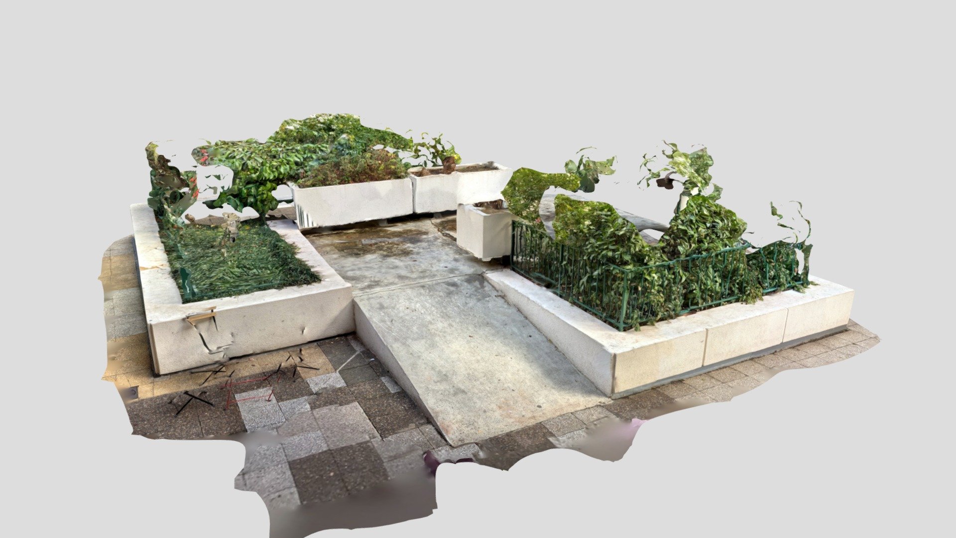 Urban blocks with plants • mesh version