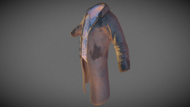 Trench Coat and Button Shirt 3D Model