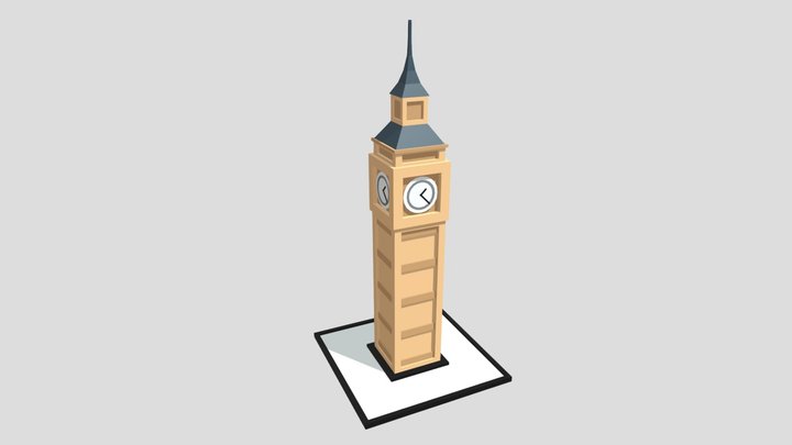 Big Ben Low Poly 3D Model