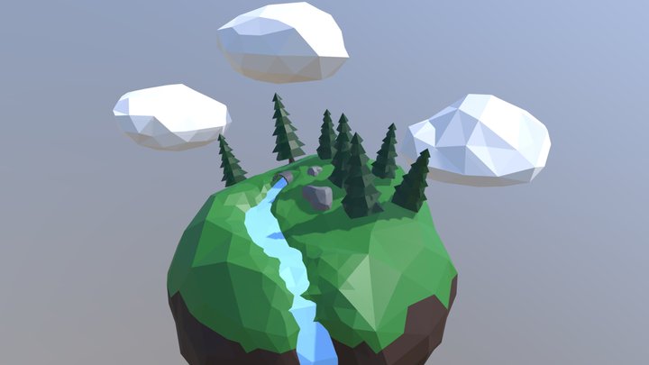 Low Poly - Skysland 3D Model