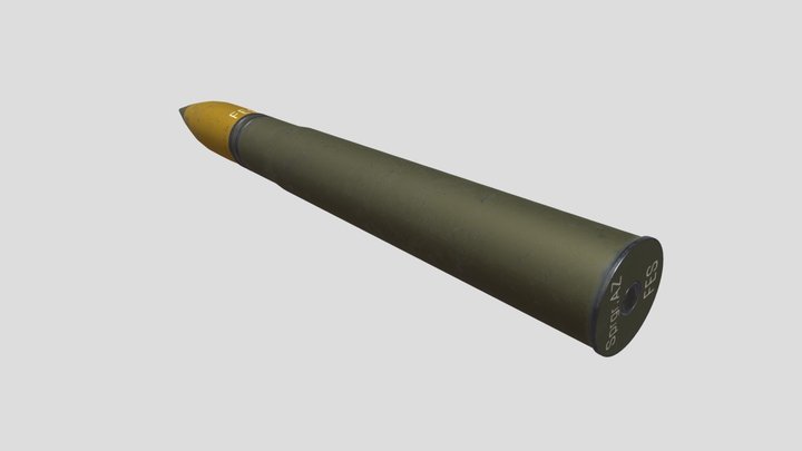 88mm Shell FlaK 18/36/37 Game Ready 3D Model
