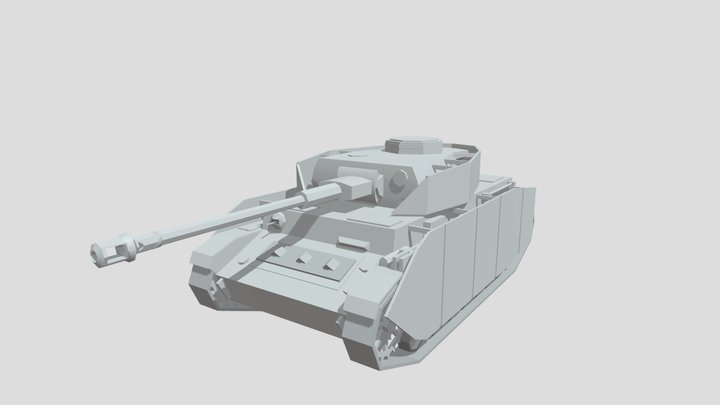 Low-poly Pz IVH German tank 3D Model